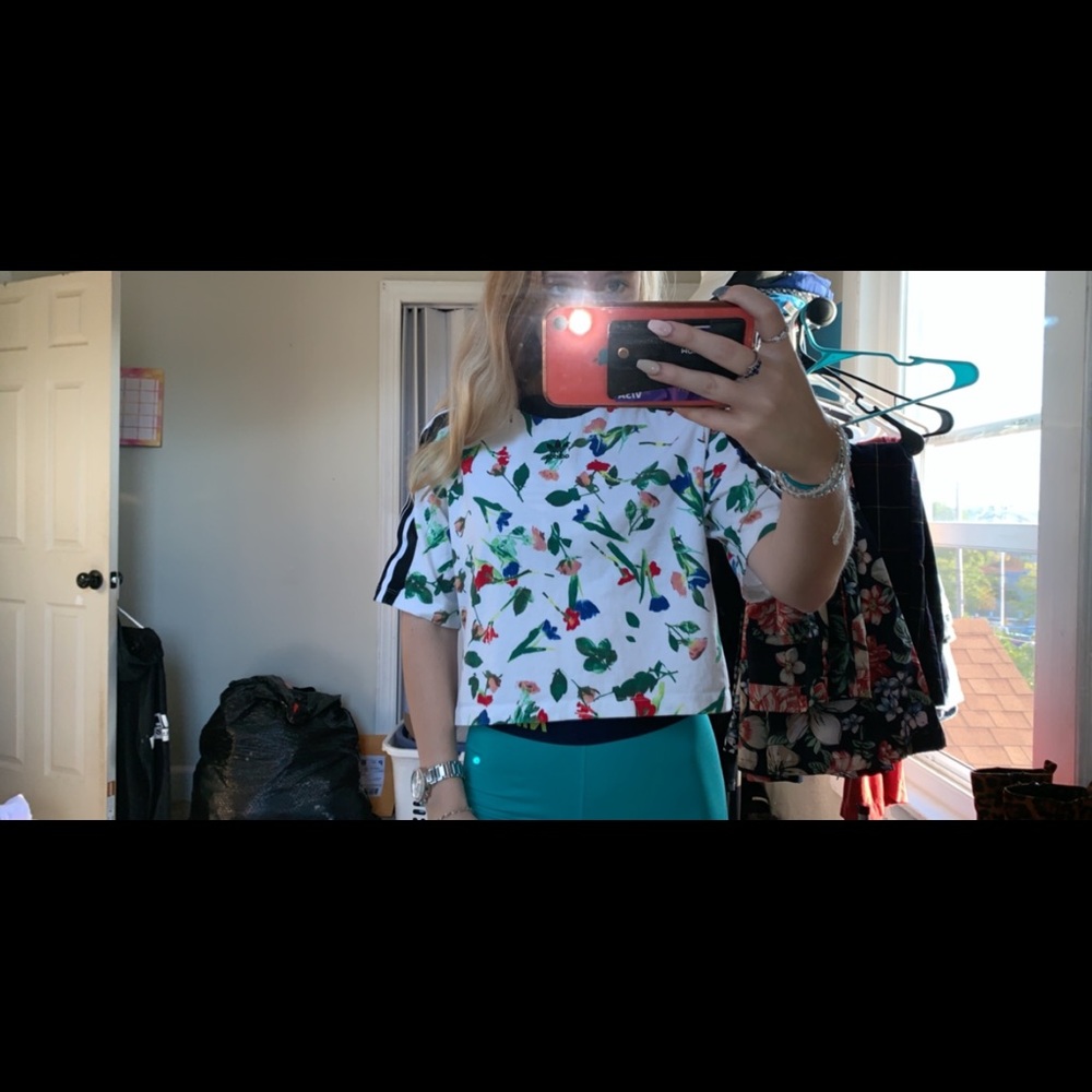Adidas floral crop top, super rare